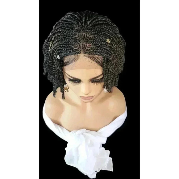 ✨FLASH SALE✨ Handmade Short Bob Braided Wig – 20% Off | Full Lace, No Pain - Picture 8 of 16
